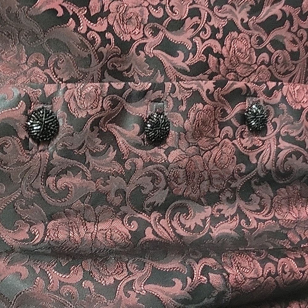 Vintage Metallic Acetate Brocade Floral Paisley Chunky Sequin Button Jacket - Picture 4 of 9
